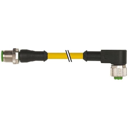 Cordset, Straight, M12, Yellow, 22 AWG, 4A MPN:7000-40121-0140060