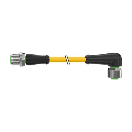 Cordset, Straight, M12, Yellow, 22 AWG, 4A MPN:7000-40121-0140500
