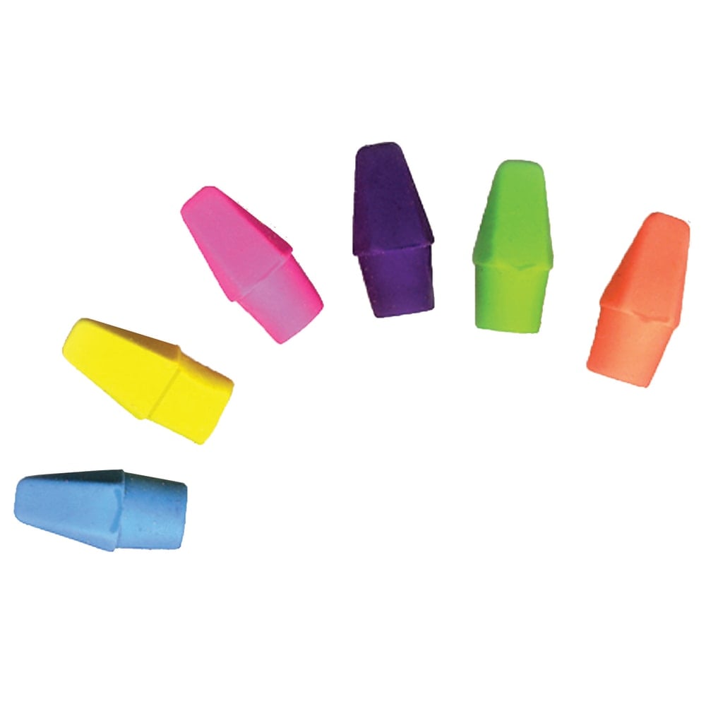 Musgrave Pencil Company Wedgecap Erasers, 1in x 1/4in, Assorted Colors, 144 Erasers Per Tub, Pack Of 2 Tubs MPN:MUSDCAPSA-2