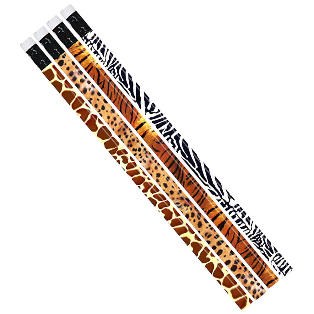 Musgrave Pencil Co. Inc. Motivational Pencils, Jungle Fever Assortment, 12 Pencils Per Pack, Set Of 12 Packs MPN:MUS1023G