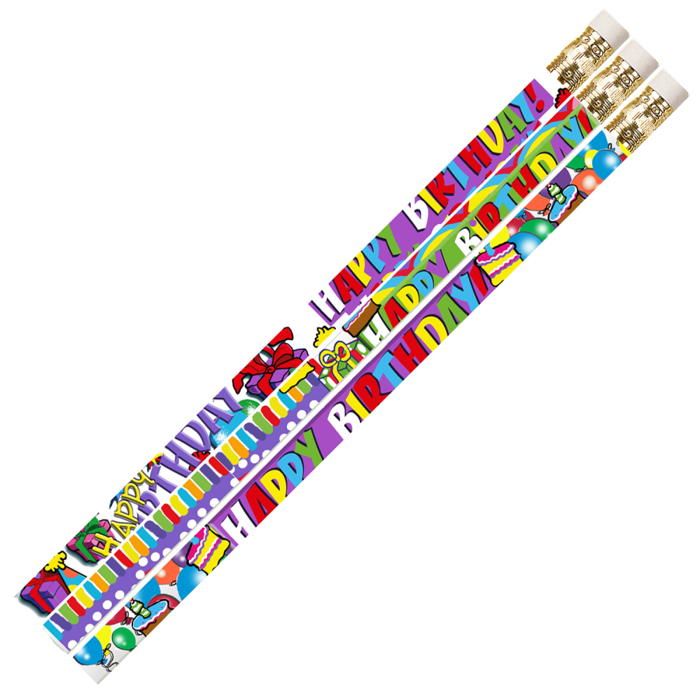 Musgrave Pencil Co. Inc. Motivational Pencils, Birthday Supreme, 12 Pencils Per Pack, Set Of 12 Packs MPN:MUS1355G