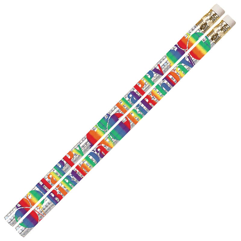 Musgrave Pencil Co. Motivational Pencils, 2.11 mm, #2 Lead, Birthday Blitz, Multicolor, Pack Of 144 MPN:MUS1356D-12