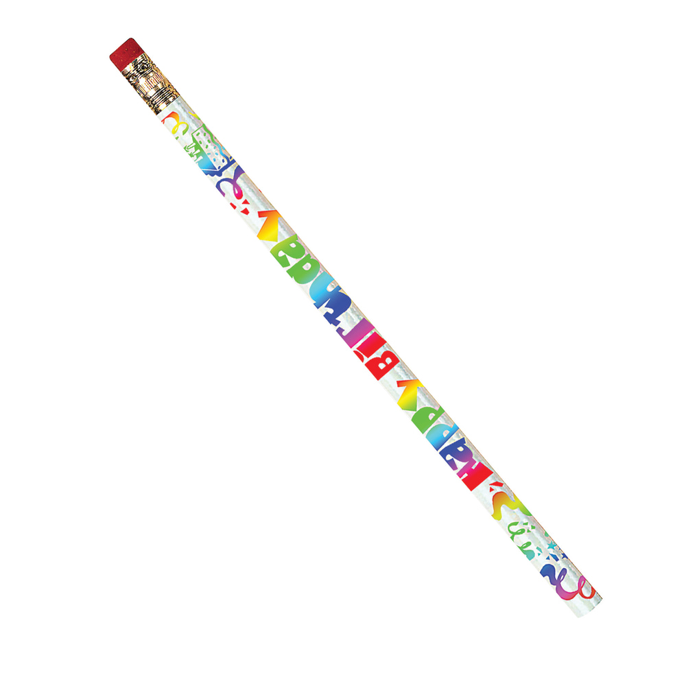 Musgrave Pencil Co. Motivational Pencils, 2.11 mm, #2 Lead, Happy Birthday Fiesta, Multicolor, Pack Of 144 MPN:MUS1361D-12
