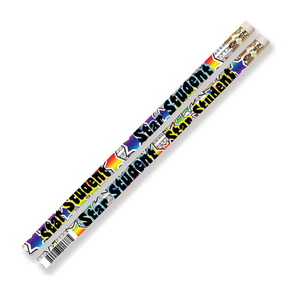 Musgrave Pencil Co. Inc. Motivational Pencils, Star Student, 12 Pencils Per Pack, Set Of 12 Packs MPN:MUS1378G