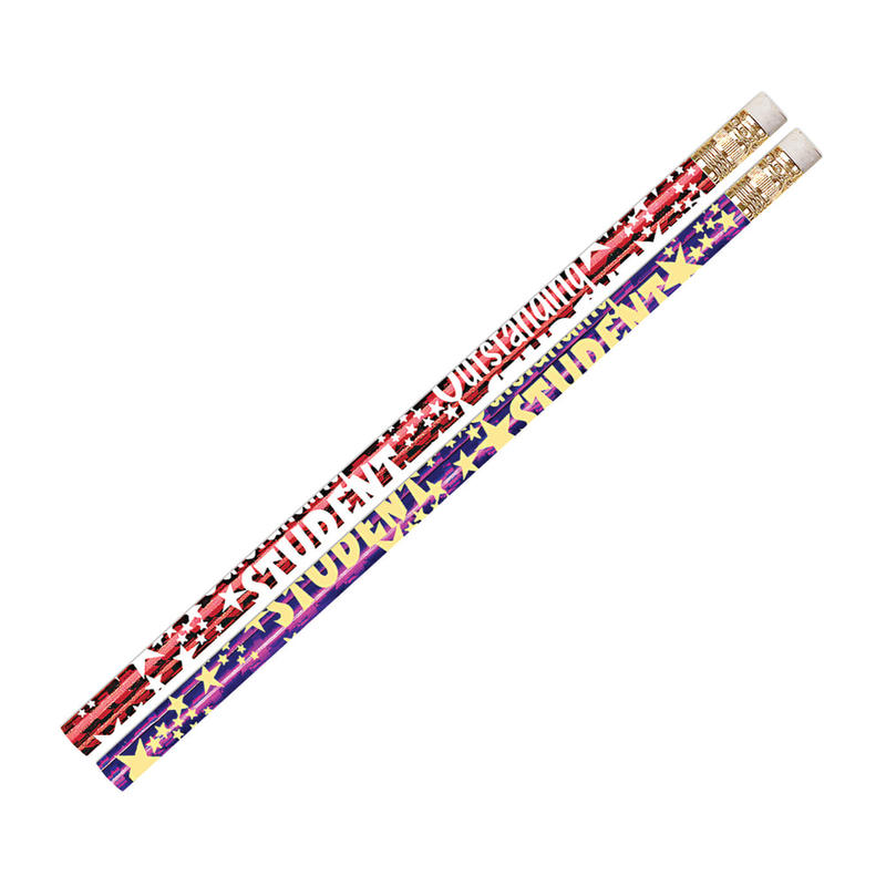 Musgrave Pencil Co. Motivational Pencils, 2.11 mm, #2 Lead, Outstanding Student, Multicolor, Pack Of 144 MPN:MUS1401D-12