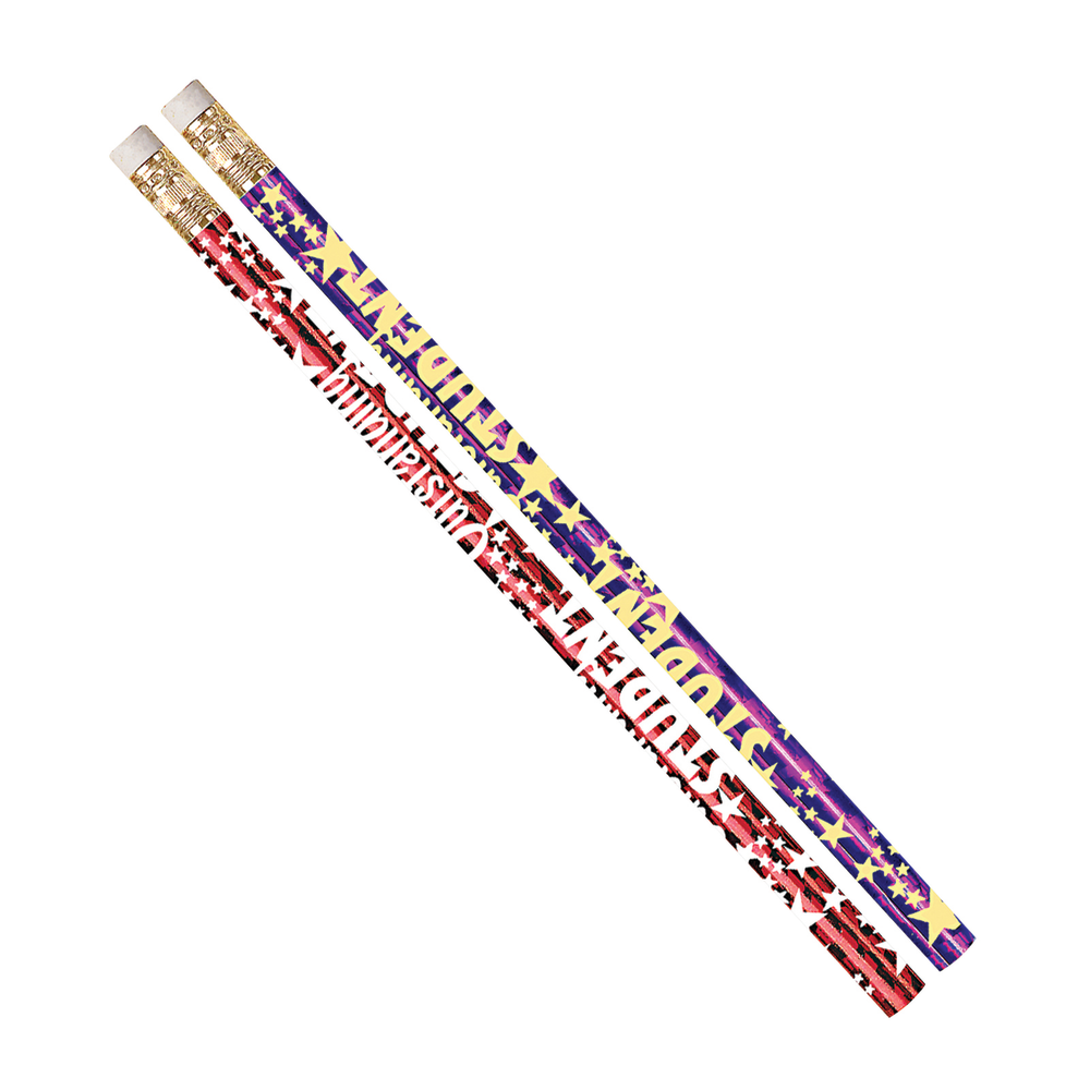 Musgrave Pencil Co. Inc. Motivational Pencils, Outstanding Student, 12 Pencils Per Pack, Set Of 12 Packs MPN:MUS1401G