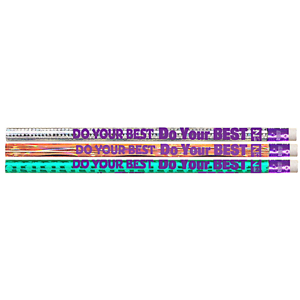 Musgrave Pencil Co. Inc. Motivational Pencils, Do Your Best On The Test, 12 Pencils Per Pack, Set Of 12 Packs, MUS1536G MPN:MUS1536G