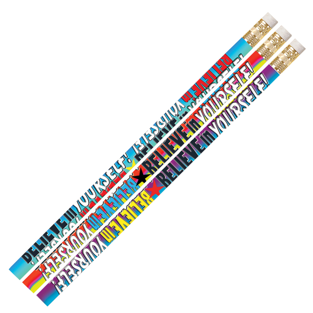 Musgrave Pencil Co. Inc. Motivational Pencils, Believe In Yourself, 12 Pencils Per Pack, Set Of 12 Packs MPN:MUS2283G