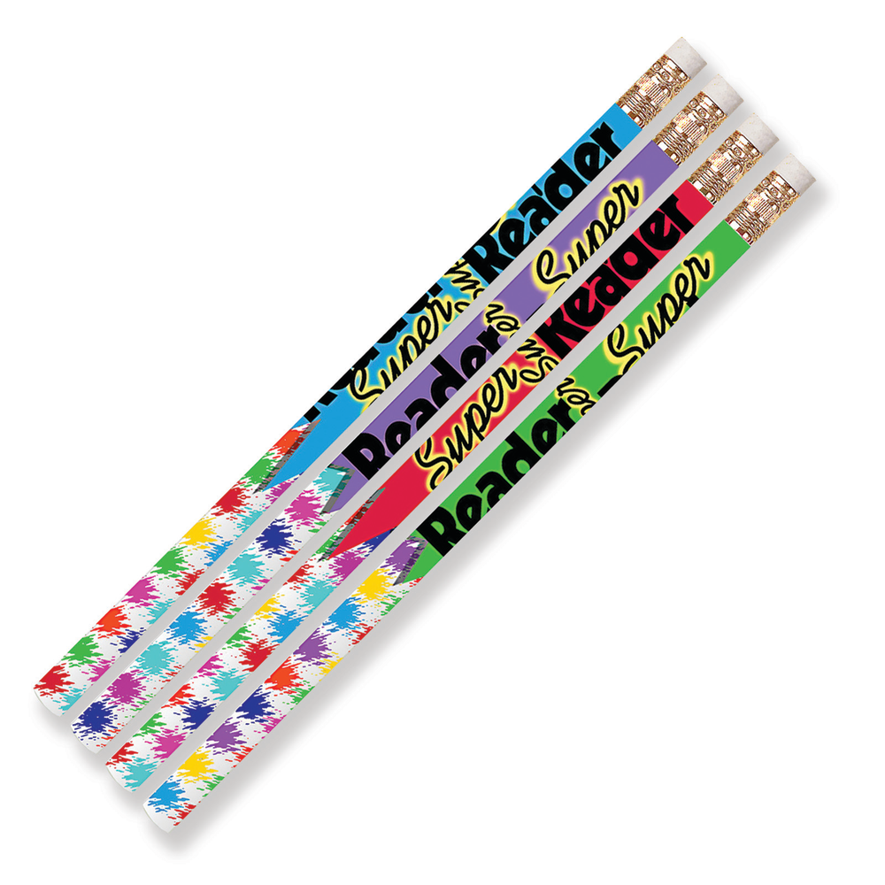 Musgrave Pencil Co. Inc. Motivational Pencils, Super Reader, 12 Pencils Per Pack, Set Of 12 Packs MPN:MUS2339G
