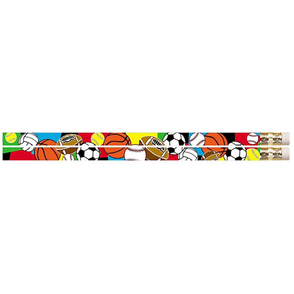 Musgrave Pencil Co. Inc. Motivational Pencils, Super Sports, 12 Pencils Per Pack, Set Of 12 Packs MPN:MUS2403G