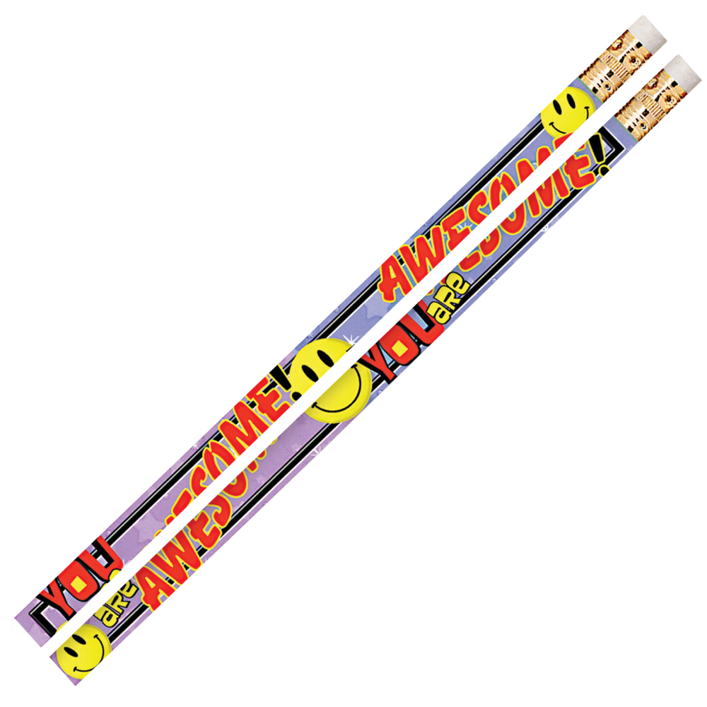 Musgrave Pencil Co. Inc. Motivational Pencils, You Are Awesome, 12 Pencils Per Pack, Set Of 12 Packs MPN:MUS2473G