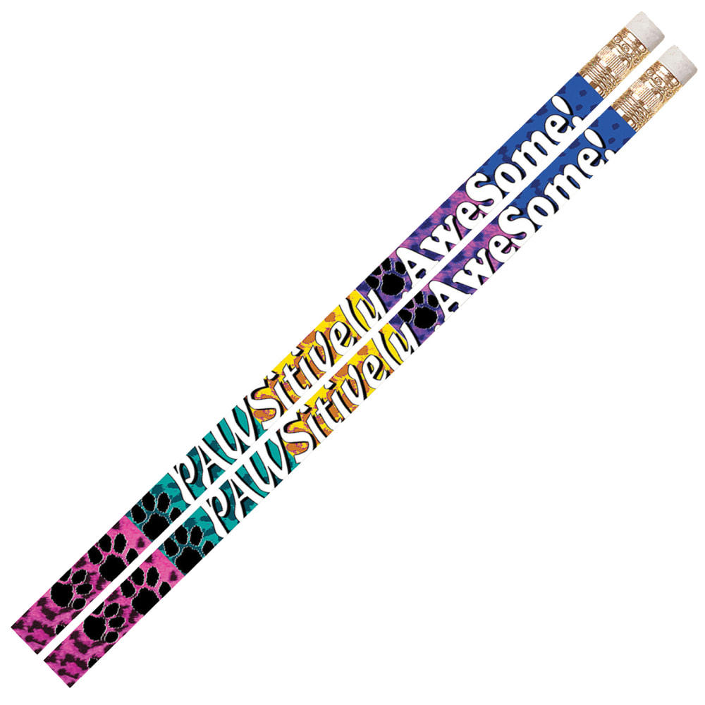 Musgrave Pencil Co. Motivational Pencils, 2.11 mm, #2 Lead, Pawsitively Awesome, Multicolor, Pack Of 144 MPN:MUS2484D-12