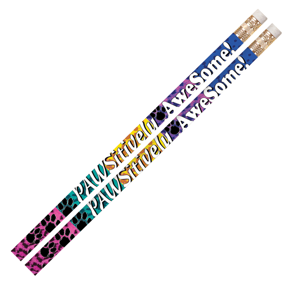 Musgrave Pencil Co. Inc. Motivational Pencils, Pawsitively Awesome, 12 Pencils Per Pack, Set Of 12 Packs MPN:MUS2484G