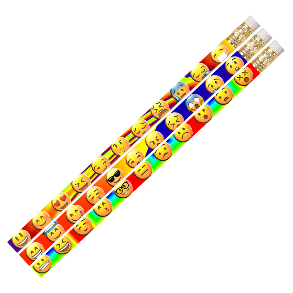 Musgrave Pencil Co. Inc. Motivational Pencils, Emotion Icons, 12 Pencils Per Pack, Set Of 12 Packs MPN:MUS2499G