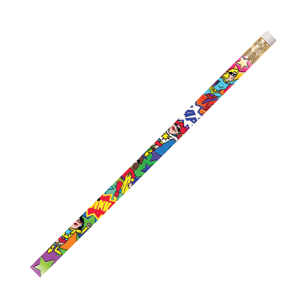 Musgrave Pencil Co. Motivational Pencils, 2.11 mm, #2 Lead, Super-Duper Heroes, Multicolor, Pack Of 144 MPN:MUS2539D-12