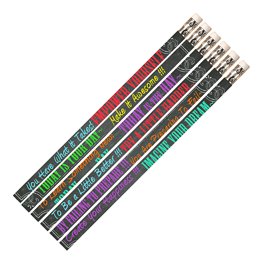 Musgrave Pencil Co. Inc. Motivational Pencils, Chalk It Up, 12 Pencils Per Pack, Set Of 12 Packs MPN:MUS2551G