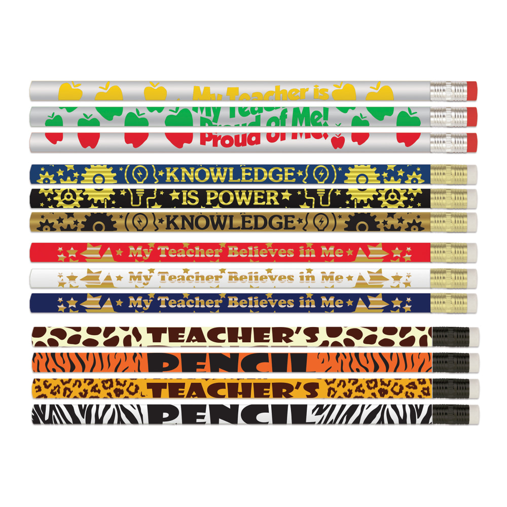 Musgrave Pencil Co. Inc. Motivational Pencils, No. 2 Lead, Teacher Rewards Assortment, Pack Of 144 Pencils MPN:MUSEDUREW