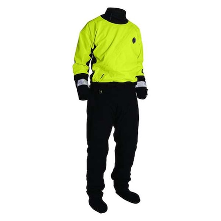 Water Rescue Dry Suit, M, Hi-Viz Ylw/Blk MPN:MSD576-251-M-101