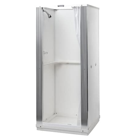 Durastall Square Shower Stall, 32-5/8 in x 32-5/8 in Base, 75-3/8 in H, Thermoplastic, Center Drain MPN:80