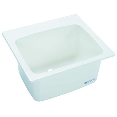Utility Sink, 13-3/4 in H, 25 in W, 22 in L, Drop-In, SMC Fiberglass, White MPN:10