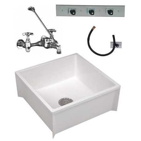 24 in W x 24 in L x 10 in H, Mop Sink Kit MPN:63CM