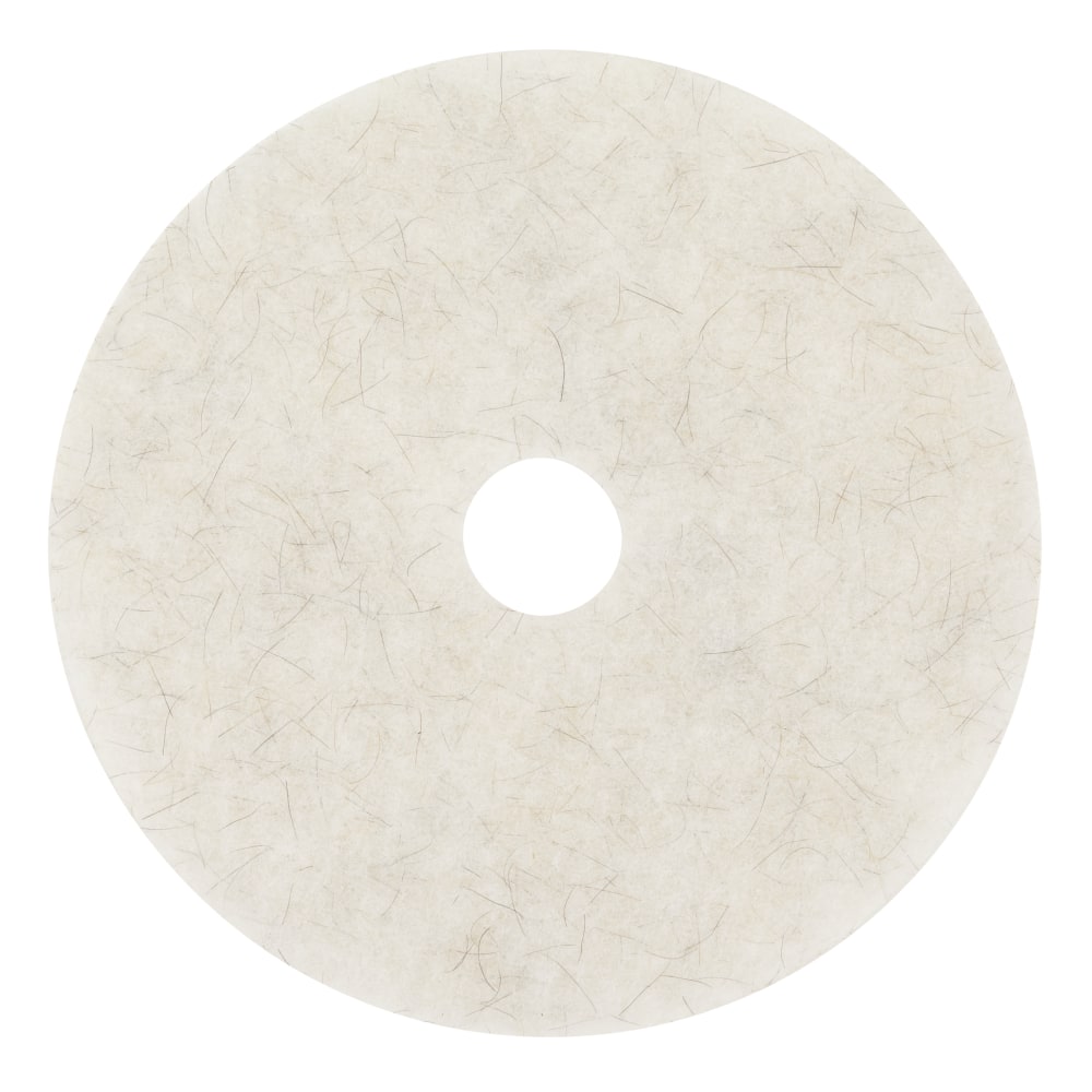 3M Natural Fiber Blend Floor Pads, 20in, White, Case Of 5 Pads MPN:18210
