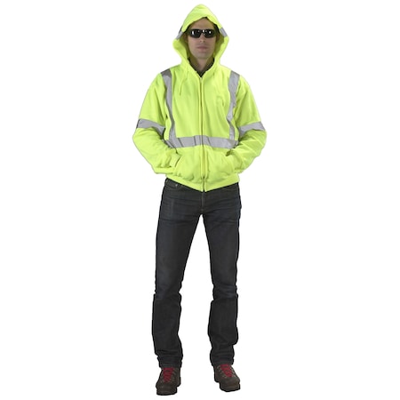 High Visibility ANSI Class 3 Lime Fleece, 12 In Height, 12 in Width MPN:16382-0-8