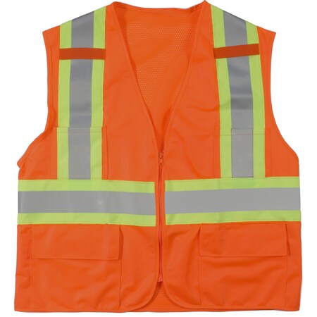 High Visibility Polyester ANSI Class, PK2, Polyester, Orange, Size 2X- large MPN:M16368-0-5