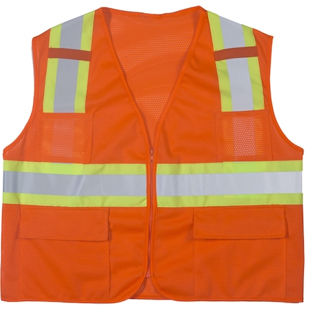 High Visibility Polyester ANSI Class, PK2, Polyester, Orange, Size Small MPN:M16368-1-1