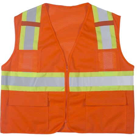 High Visibility Polyester ANSI Class, PK2, Polyester, Orange, Size Medium MPN:M16368-1-2