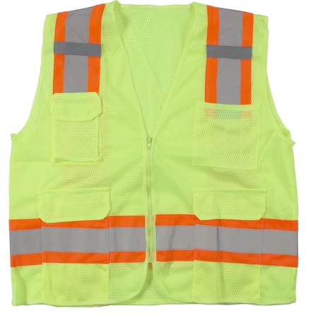 High Visibility Polyester ANSI Class, PK2, Polyester, LIME, Size Medium MPN:M16369-1-2