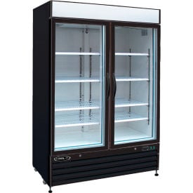 Kool-It KGF-48 - Freezer Merchandiser 48 Cu. Ft. 2 Glass Doors Black 79-1/2