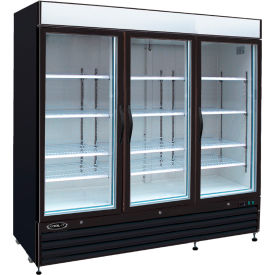 Kool-It KGF-72 - Freezer Merchandiser 72 Cu. Ft. 3 Glass Doors Black 79-1/2