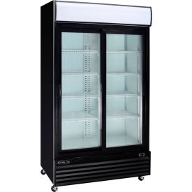 Kool-It KSM-50 - Refrigerated Merchandiser 2 Glass Doors 50 Cu. Ft. Black 79-1/2