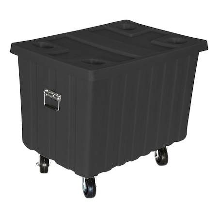 Bushel Truck w/lid, 14 cubic ft., w/casters, BLK MPN:MTE-2H5HL BLACK