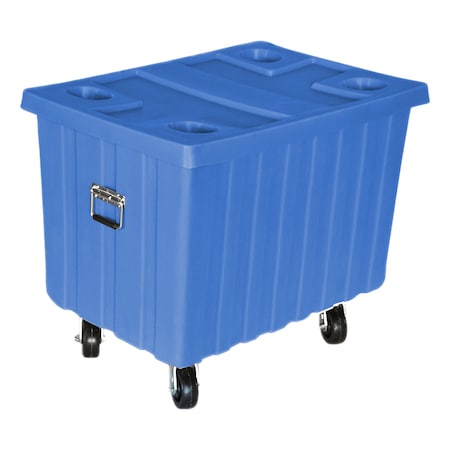 Bushel Truck w/lid, 14 cubic ft., w/casters, BLU MPN:MTE-2H5HL BLUE