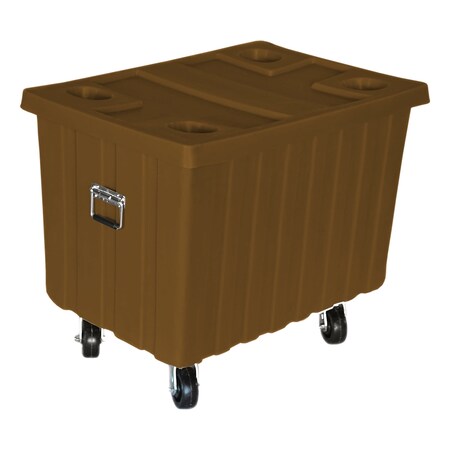 Bushel Truck w/lid, 14 cubic ft., w/casters, BRN MPN:MTE-2H5HL BRN