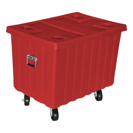 Bushel Truck w/lid, 14 cubic ft., w/casters, RED MPN:MTE-2H5HL RED