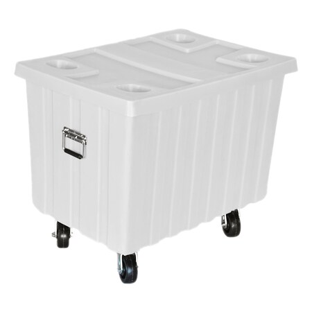 Bushel Truck w/lid, 14 cubic ft., w/casters, WHT MPN:MTE-2H5HL WHITE
