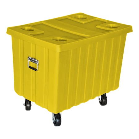 Bushel Truck w/lid, 14 cubic ft., w/casters, YEL MPN:MTE-2H5HL YEL