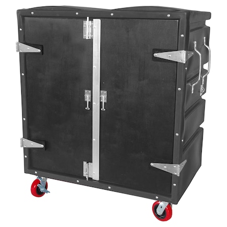 Security Transfer Truck, 34 cubic ft., BLK, Caster Dia.: 6
