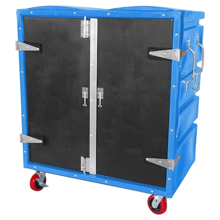 Security Transfer Truck, 34 cubic ft., BLU, Caster Width: 2