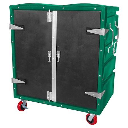 Security Transfer Truck, 34 cubic ft., GRN, Caster Width: 2