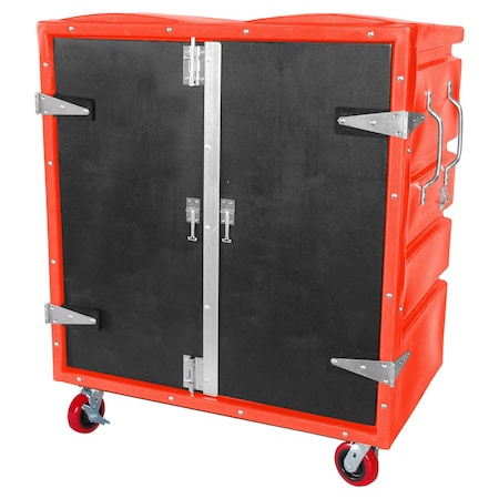 Security Transfer Truck, 34 cubic ft., RED, Caster Dia.: 6