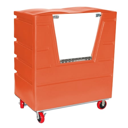 Security Transfer Truck, 34 cubic ft., ORG, Caster Dia.: 6