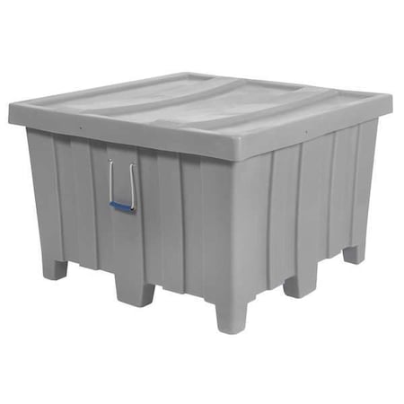 Bulk Container 23 cu ft Volume Cap., 44 in L, 44 in W, 29 1/2 in H, Plastic, Gray MPN:4LMC4