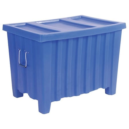 Bulk Container 14 cu ft Volume Cap., 41 in L, 28 in W, 26 1/2 in H, Plastic, Blue MPN:4LMC6