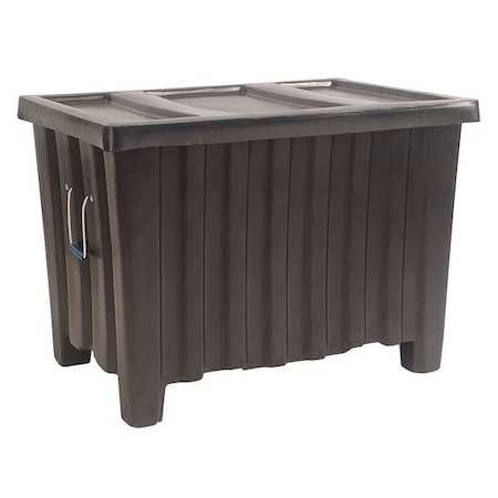 Bulk Container 14 cu ft Volume Cap., 41 in L, 28 in W, 26 1/2 in H, Plastic, Black MPN:4LMC7