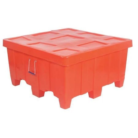 Bulk Container 18 cu ft Volume Cap., 44 in L, 44 in W, 23 in H, Plastic, Orange MPN:4LMC8