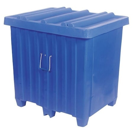 Bulk Container 23 cu ft Volume Cap., 42 in L, 34 in W, 42 in H, Plastic, Blue MPN:4LMC9